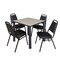 Kee Kee Square Table & Chair Set, Wood, Metal, Vinyl Top, Maple TB3030PLBPBK29BK - alternate 1
